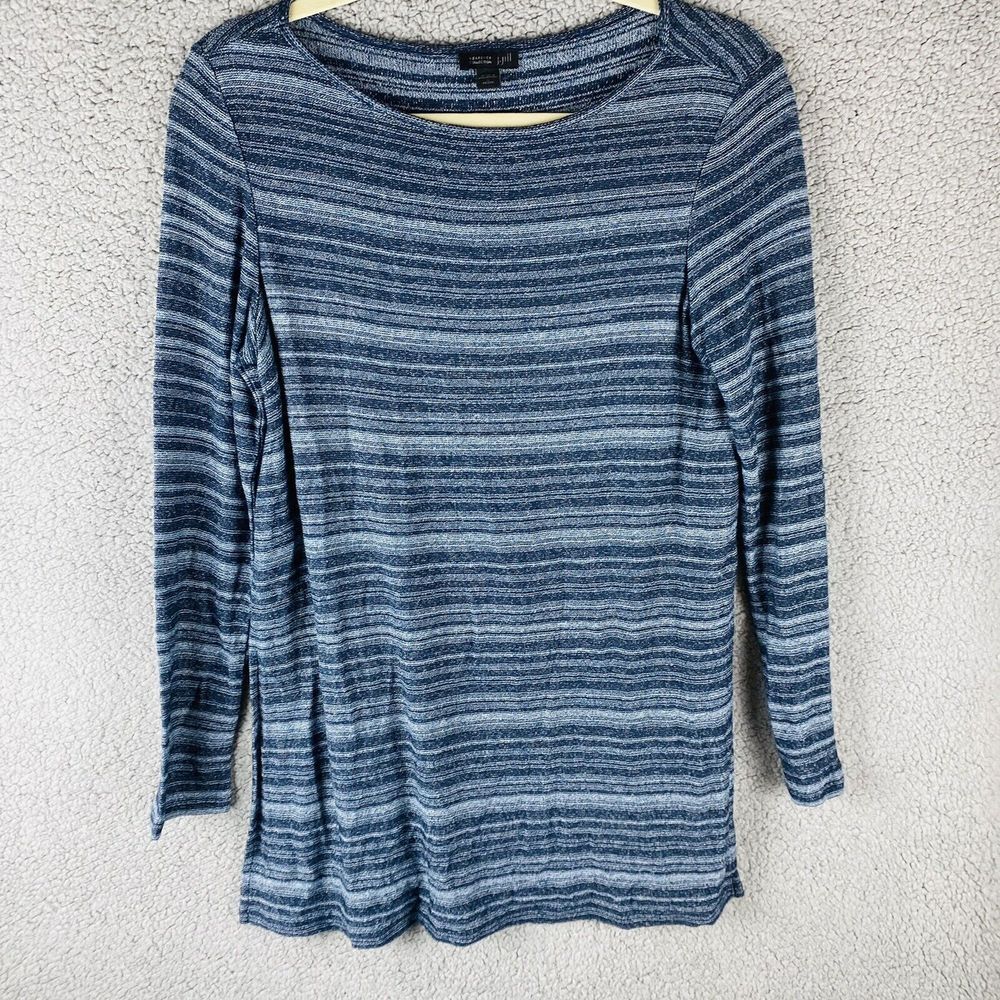 Women's J. Jill Wearever Collection Sweater Size Petite Small Blue‎ Striped